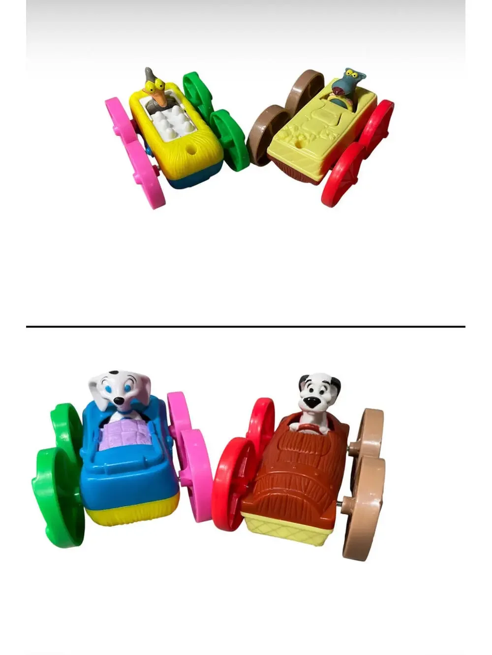 101 Dalmatians Pull Back Puppy Cars Lot McDonalds Disney Toy Figures